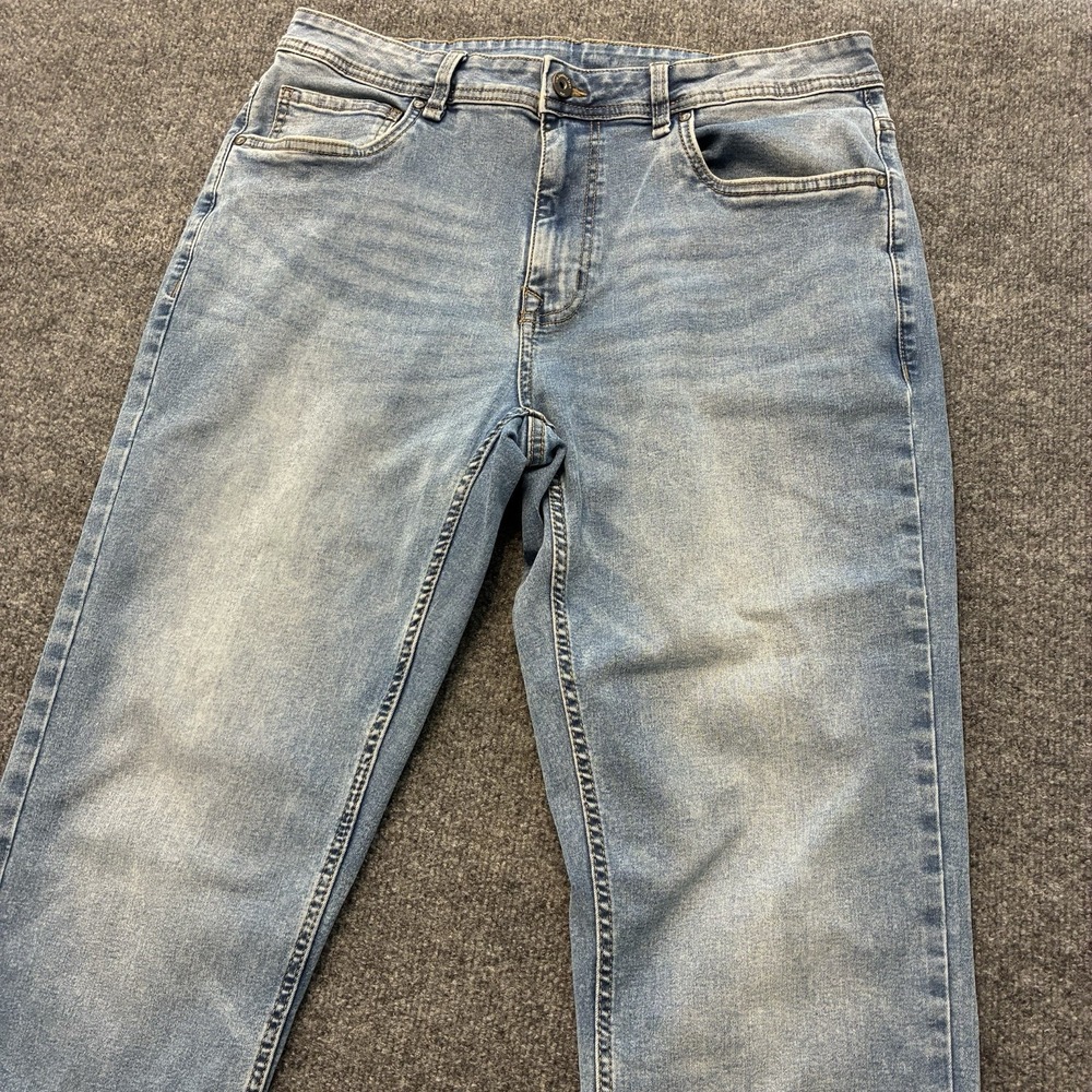 The Perfect Jean NYC Athletic Fit Jeans Mens 35x32 Faded Whiskered Stretch